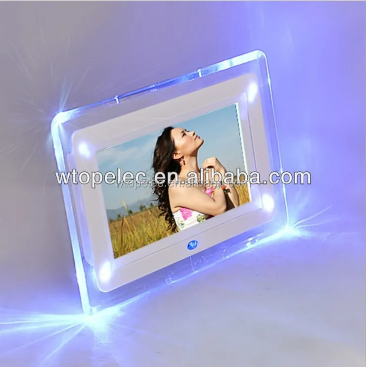 small size high resolution 7 inch LED digital photo frame digital wedding album