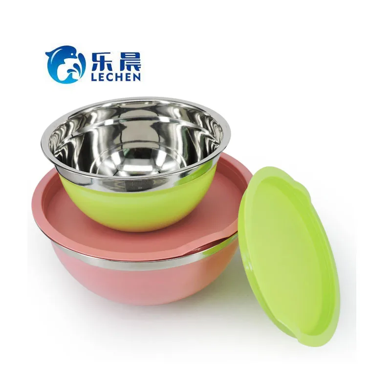 Stainless Steel Kitchen Utensils  Salad personalized Mixing Bowl With Gel Bottom