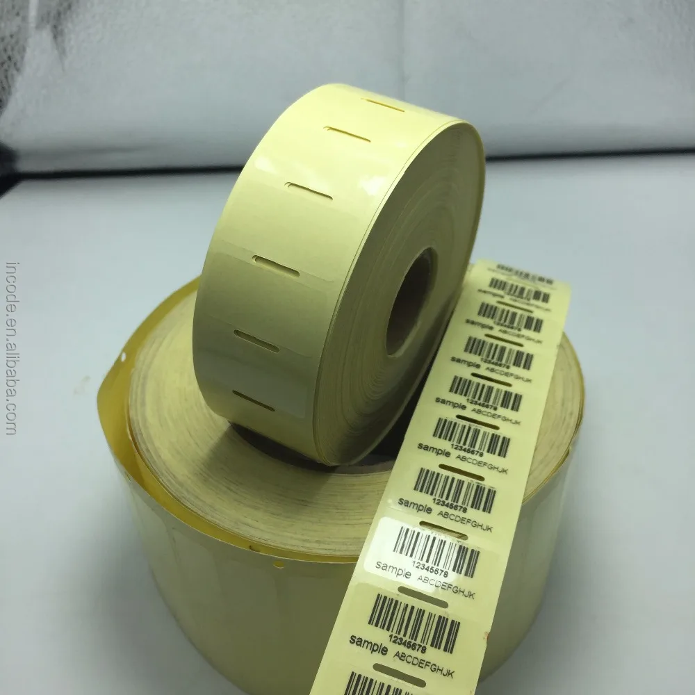 Transparent PET adhesive barcode stickers, thermal transfer polyester stickers roll label