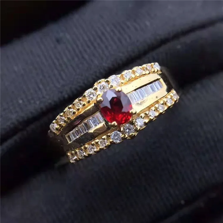 wholesale vintage classic gemstone jewelry 18k gold 0.25ct Sri Lanka natural red ruby ring for women