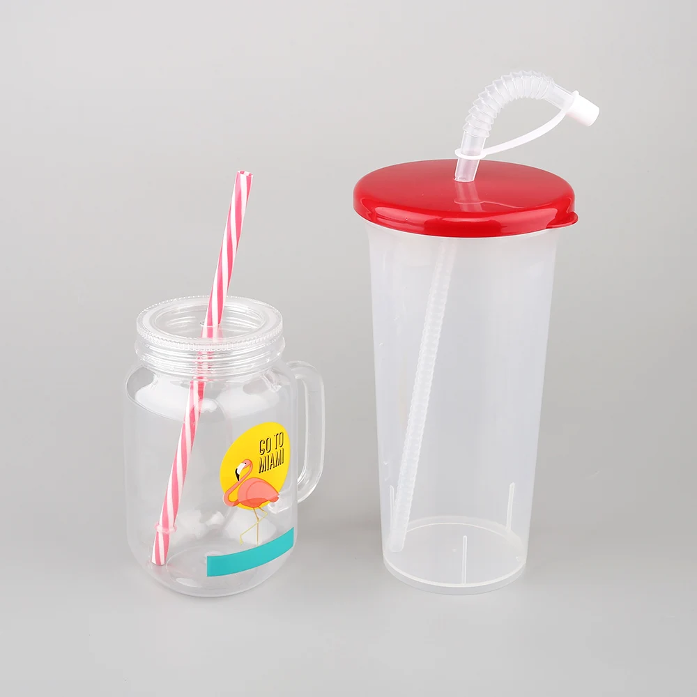 food grade 32 oz  900ml big cup pp plastic pool cup with lid and straw