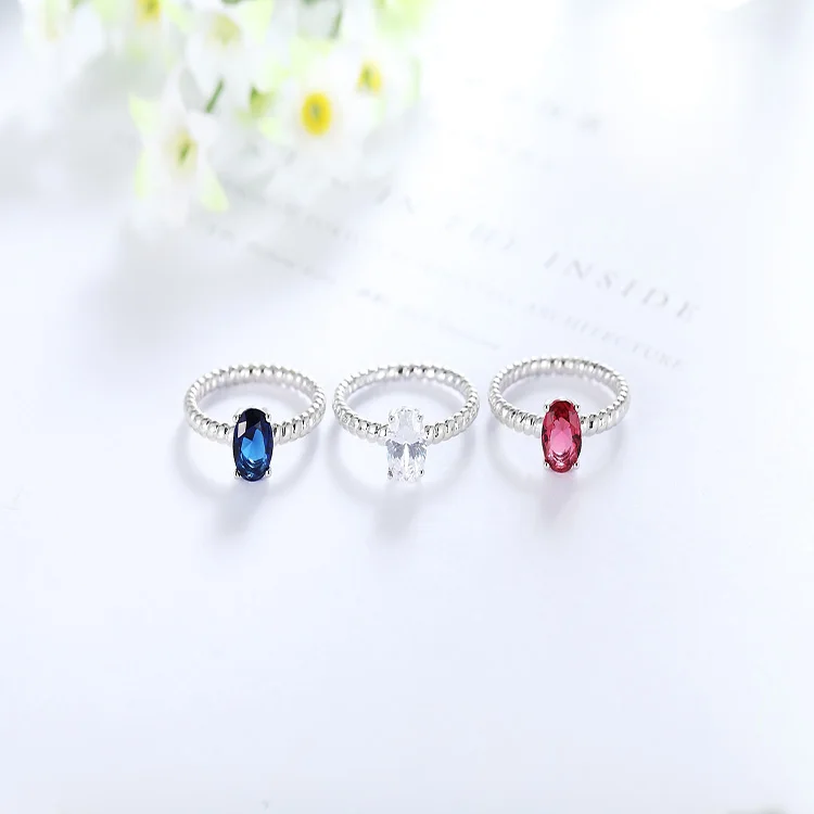 Jewelry Ring Neelam Stone Fashion Wholesale Couple with Blue Engagement Bands or Rings 925 Silver Wedding Pave Setting Unisex