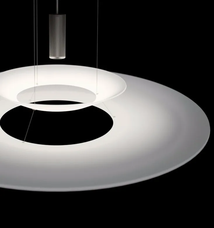 
LED New Design Pendant Acrylic Iron Material Slicing Lamp Project Lighting Exhibition Chandelier 