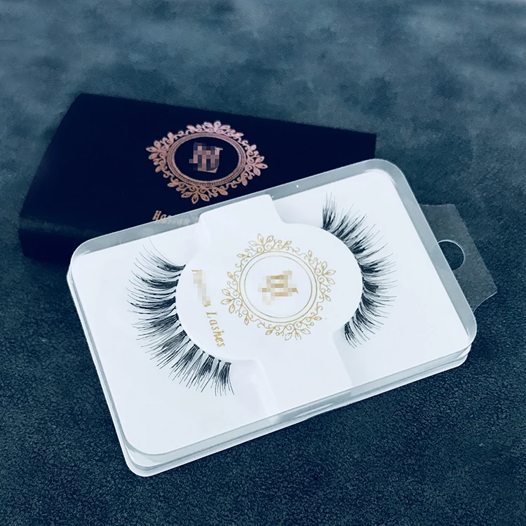 
custom plastic eyelash trays packaging sleeve real human hair eyelash 