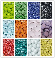 wholesale coloured bulk decorative flat Glass Pebbles for swimming pool vases