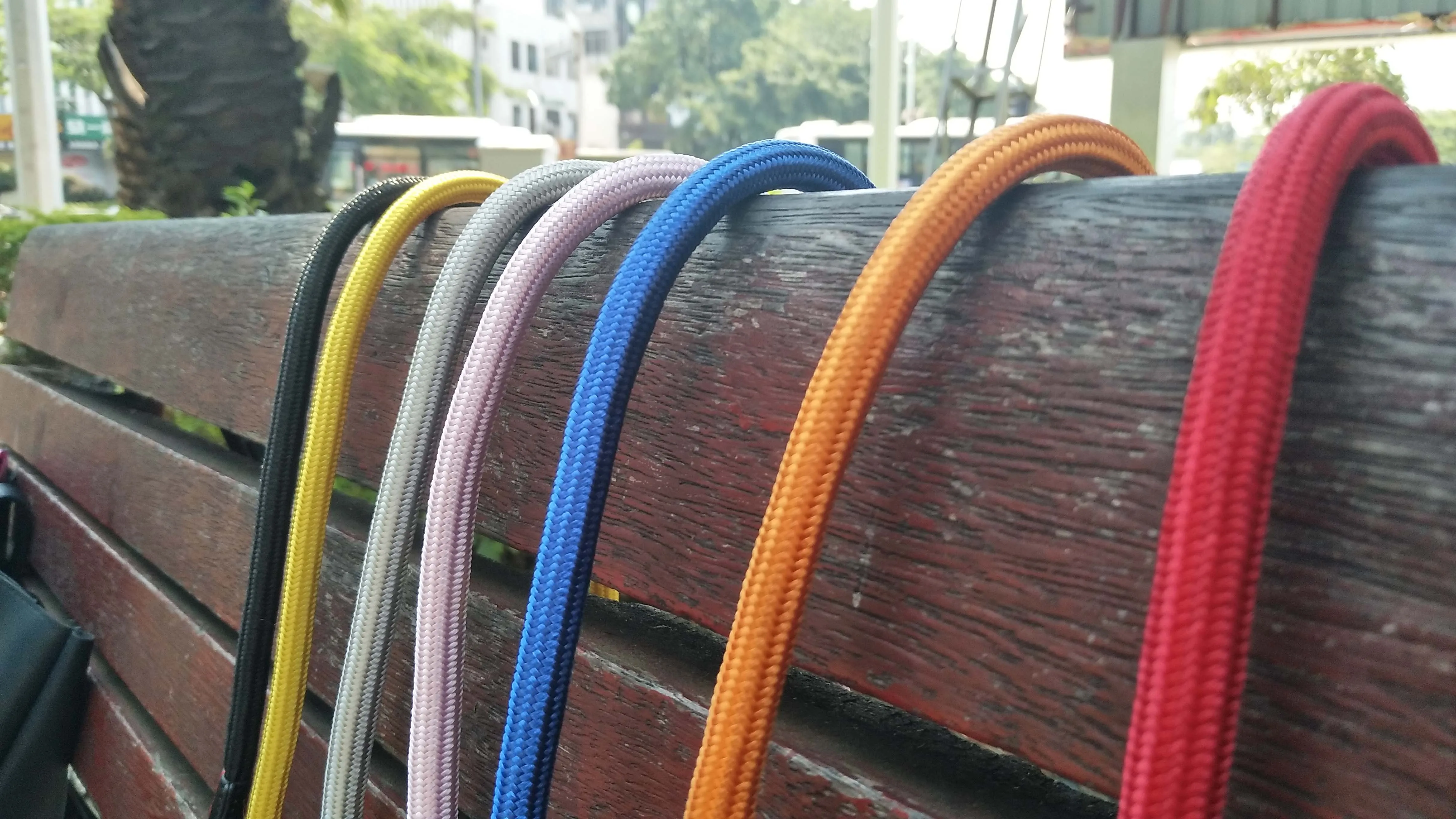Wholesale Factory Price Custom 100cm Blank Long Neck Nylon Camera Rope Strap With Genuine Leather Ends