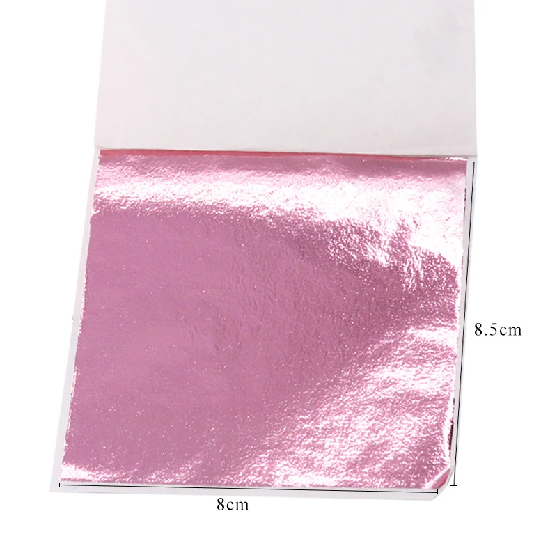 Amazon Top Sales 8x8.5 cm Colorful Taiwan Rose Red Leaf Foil Paper Sheet Gilding Alloy Crafts Color Coated Sheets