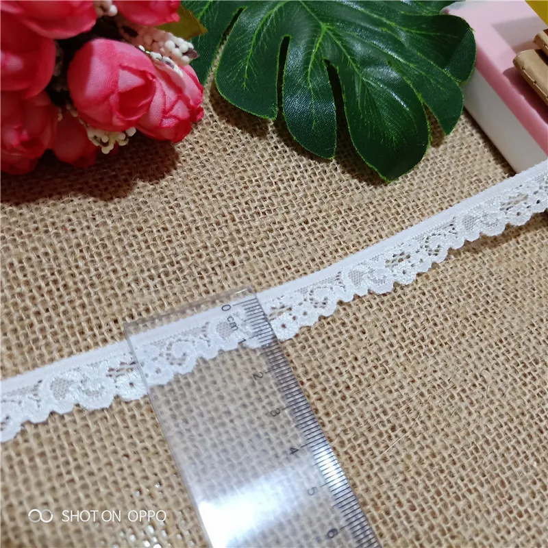 
*1.2-2cm S2457 elastic lace ribbon DIY lace trim fabric embroidery white lace accessoriesused for crafts sewing fabric clothing 