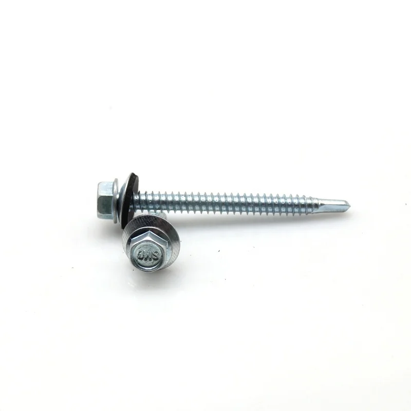 Hot sale carbon steel roofing galvanized self-drilling screw with black washer