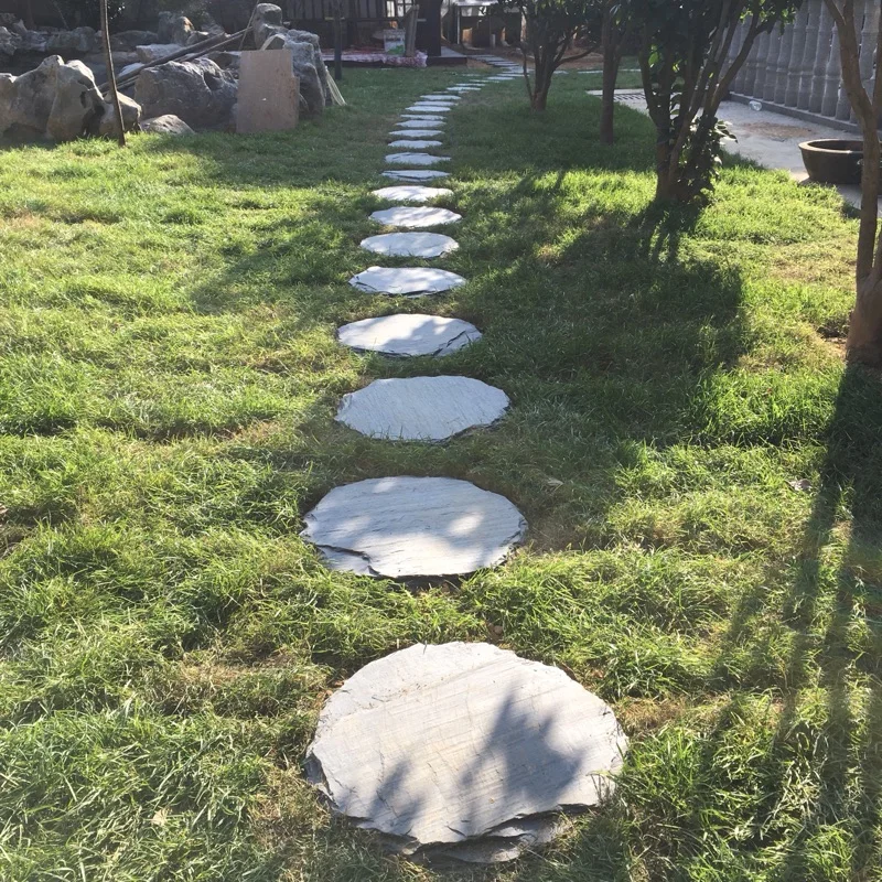 Factory Sales Slate Stone Thick Natural Surface 30cm Outdoor Landscaping Black Slate Stepping Stone