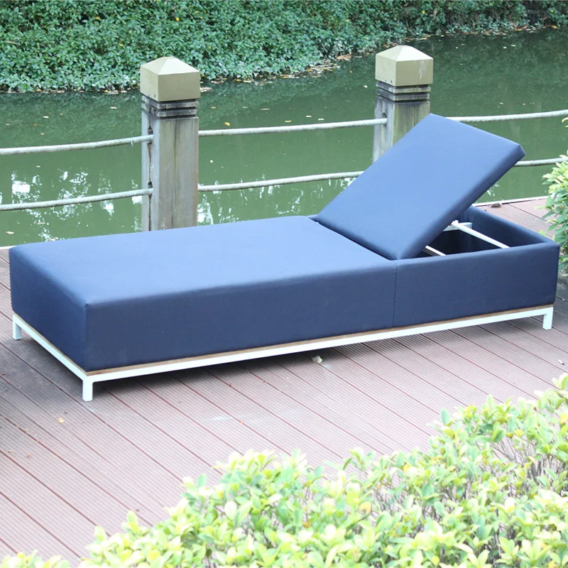 adjustable garden sun lounge patio aluminum plywood sun bed/ outdoor beach  lounger