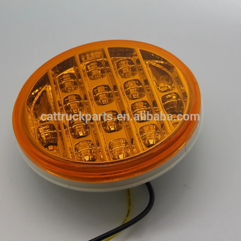 
round amber led light truck hamburger tail stop brake reverse light lamp 12v 24v 14 led rear turn signal light lamp for truck 