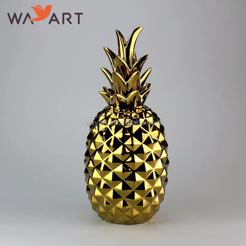 
Hot Sale Gold Ceramic Pineapple Home Decor 