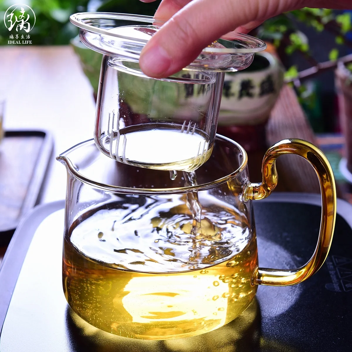 Hot Sale Borosilicate Handmade Glass Teapot With Filter