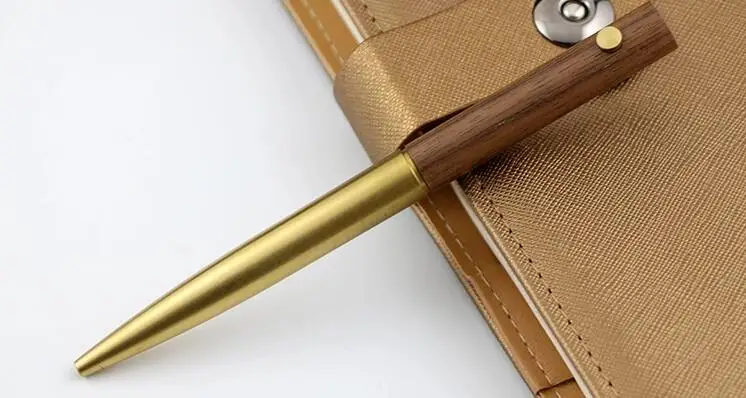Korea Personal Tailor New Full barrel Wood Walnut Black Timber Ball Pen rosewood Ball Pen Maple Twist Brass Wooden Ball Pen