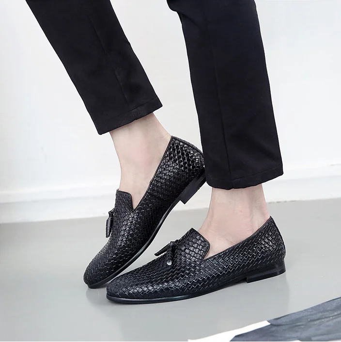 c10479a new arrival casual men slip on flat pu leather shoes