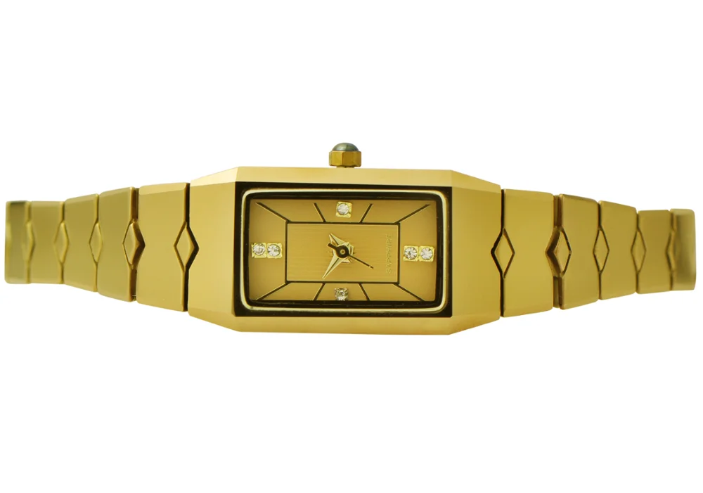 High quality 18k gold plated tungsten jewelry quartz wrist watches ladies