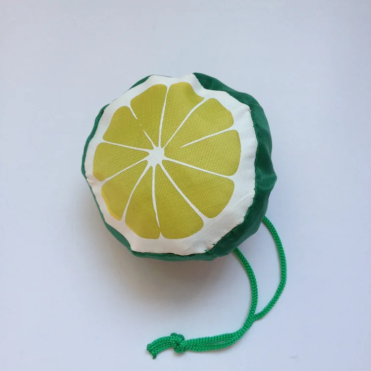 custom lemon fruit shape reusable grocery foldable shopping bag