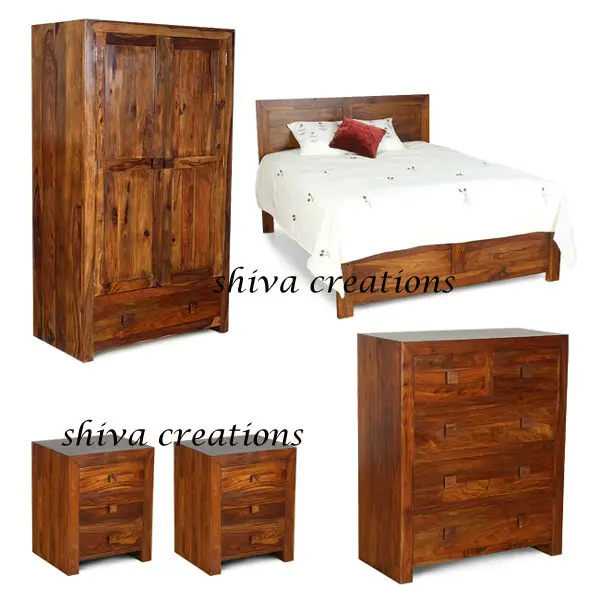 Modern Design Hotel Bedroom Furniture Sets Solid Wood for Hotel Room Application