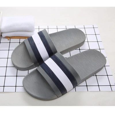 Summer new style couples fashion stripe slippers men bathroom non - slip household slippers women