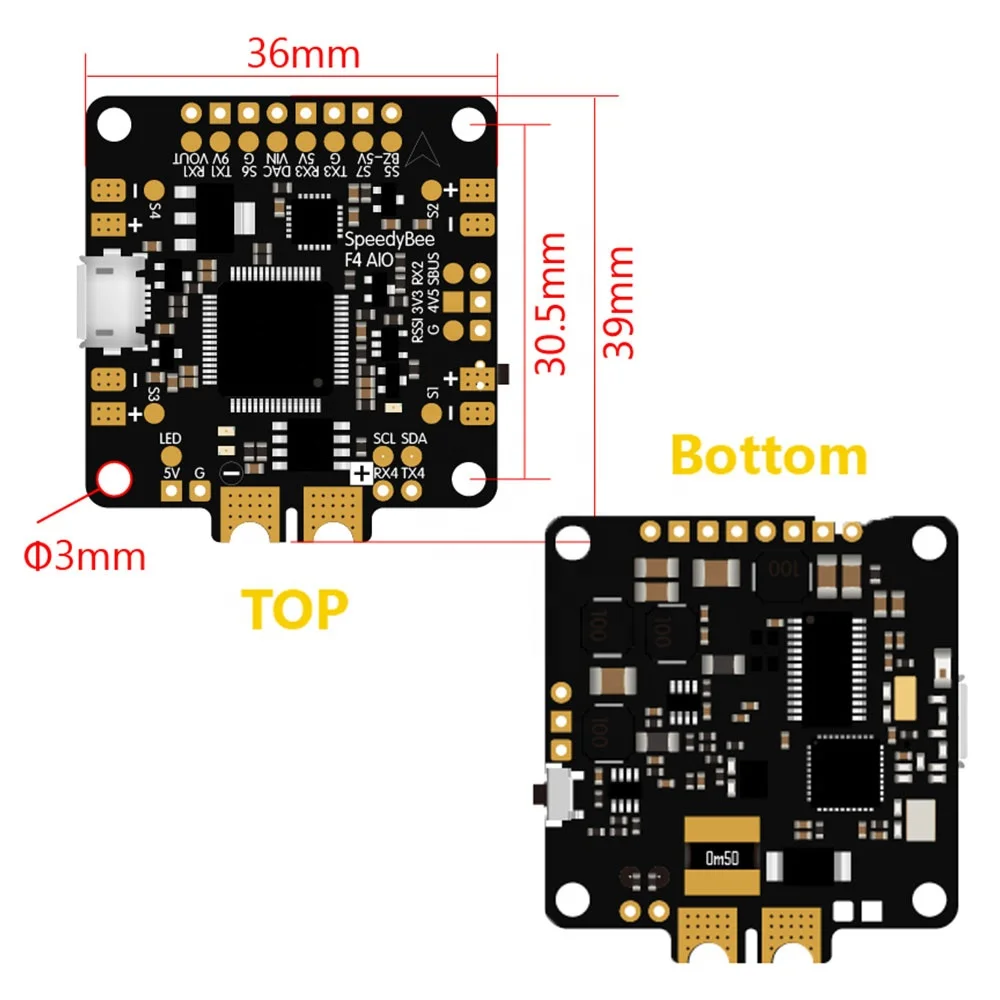 F4 AIO Flight Controller Board OSD Built-in Lilter Chip for Mini FPV Racing Drone