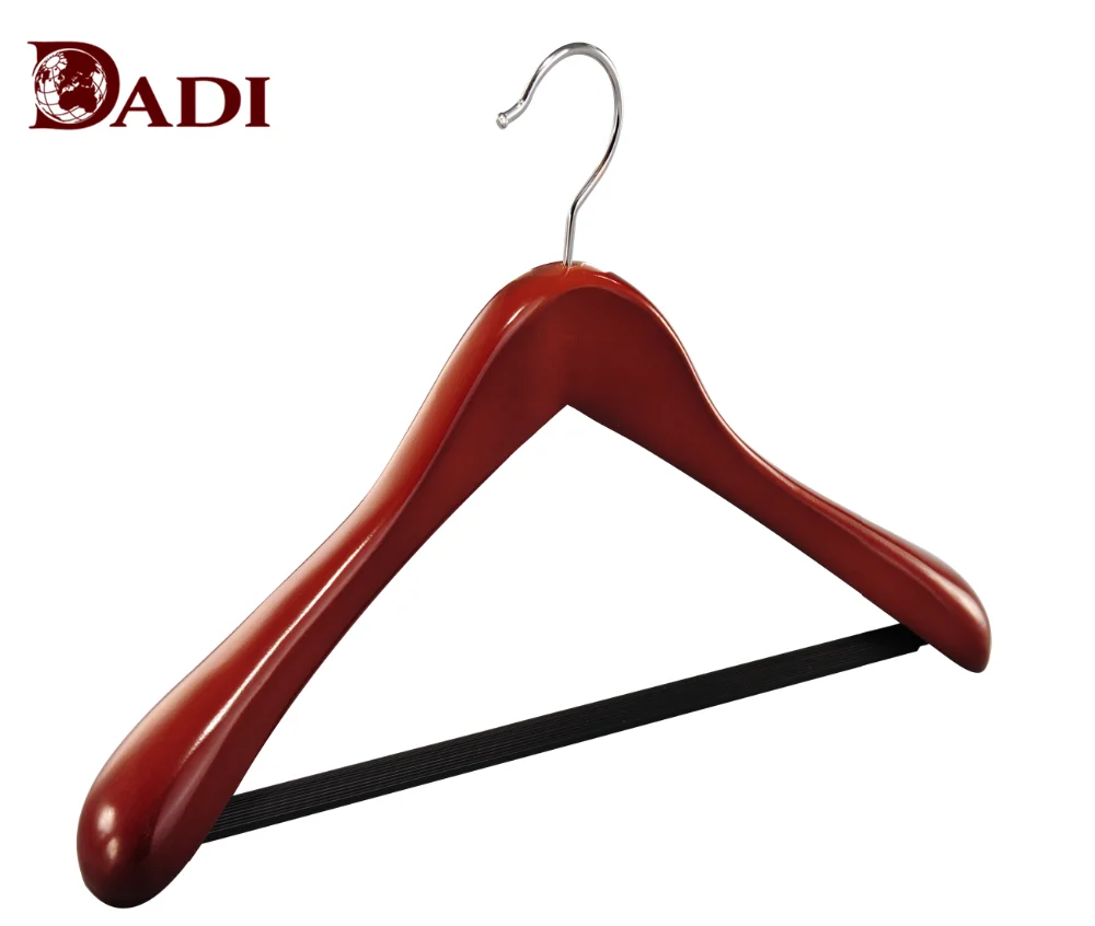 
Broad Shoulder Wooden Coat Hangers With Non Slip Bar 