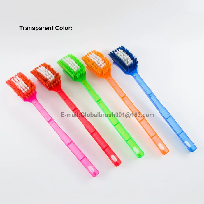 HQ3005 India market transparent color PP long handle toilet brush