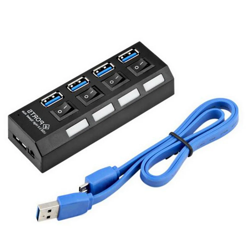 New Portable  Mini USB 3.0 HUB With  Switch Computer USB Splitter Adapter