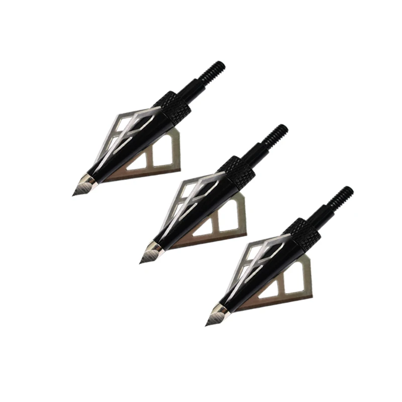 Elong Outdoor Broadheads 3 Blade Arrow Heads Arrows Screw Tips Hunting 100 Grain Hunting Archery