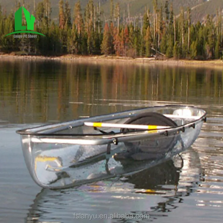 clear glass bottom canoe plastic double kayak