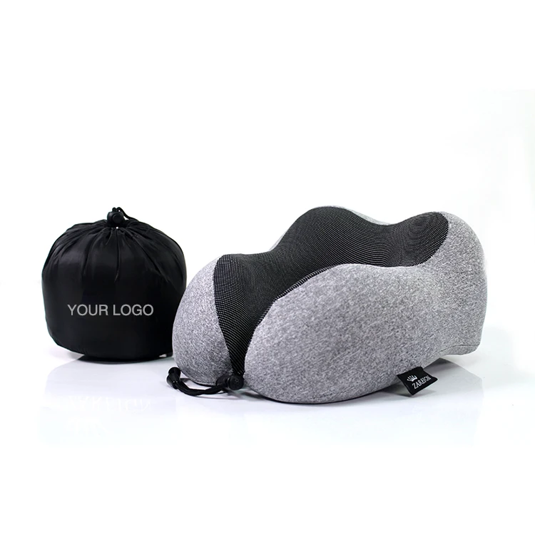 U shape airplane folding travel support with eye mask customize memory foam neck travel pillow