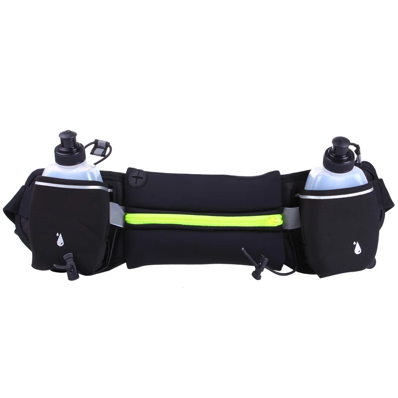 Waterproof Lightweight Elastic Waist Bag Hydration Running Belt with Water Bottles