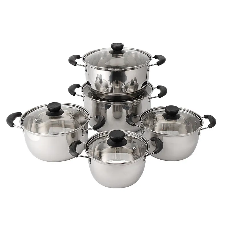 
Hot Sale Cheap Kitchen Cookware Stainless Steel Soup & Stock Pot Cooking Pots 