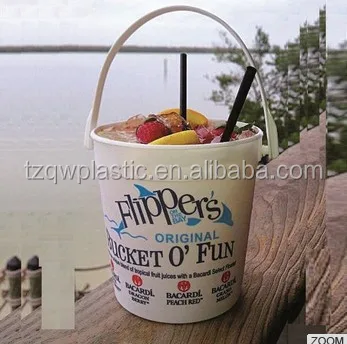 Custom printing design 32OZ Bacardi plastic rum bucket for drinking