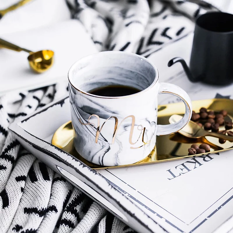 Hot sale hand made decorative custom drinkware wholesale porcelain marble coffee mug