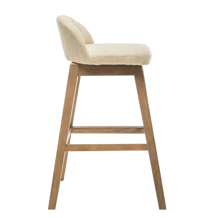 Modern High Quality Wooden Chair Velvet Seat Counter Height Kitchen Bar Stool From Anji