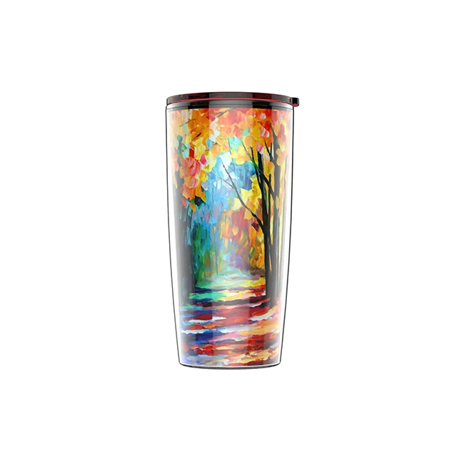 Wholesale tumbler lid plastic insulated acrylic tumbler cup with private label