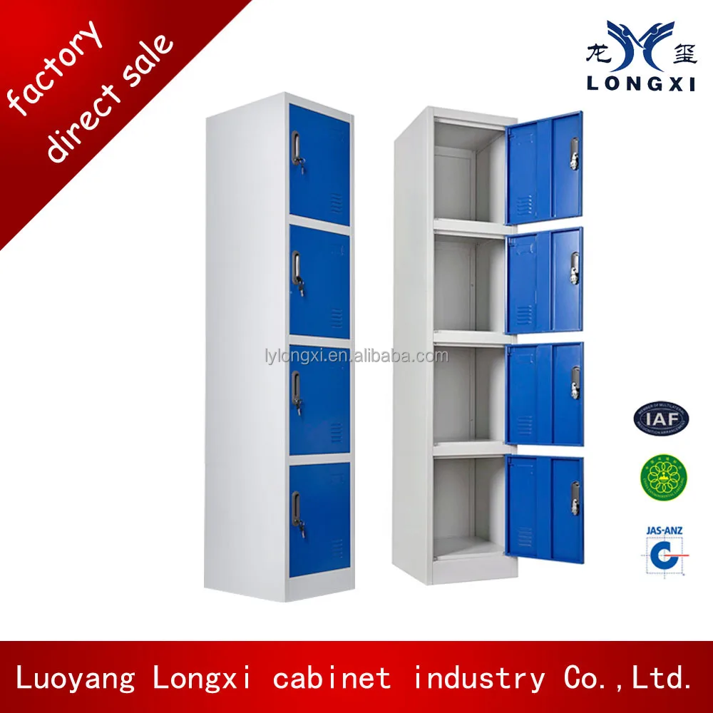 
school furniture cheap 4door steel or iron wardrobe design/ space saving 4door employee storage cabinet small metal locker 