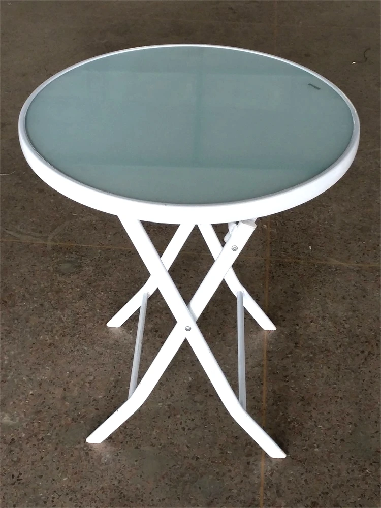 
Metal Steel Home Round Outdoor Cafe Terrace Foldable Folding 60cm Bistro Patio Garden Table 