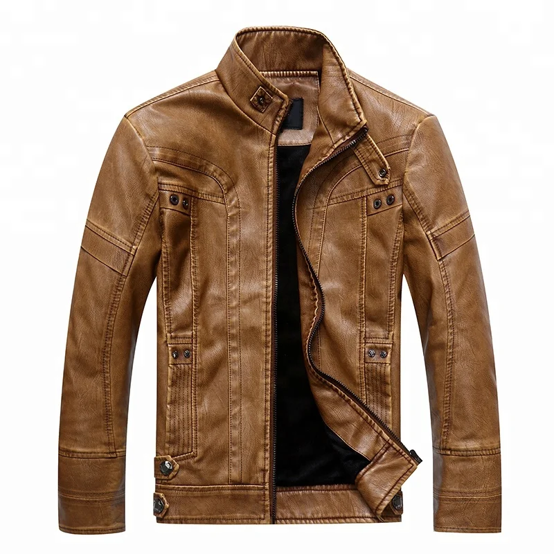 Retro Motorcycle Leather Jacket Mens Leather Jacket Men Sample Faux Leather Bomber Jacket