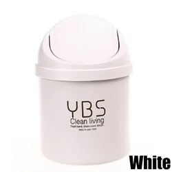 Fashionable New Trash Can Mini Portable Garbage Waste Bin Desktop Roll Swing With Lid