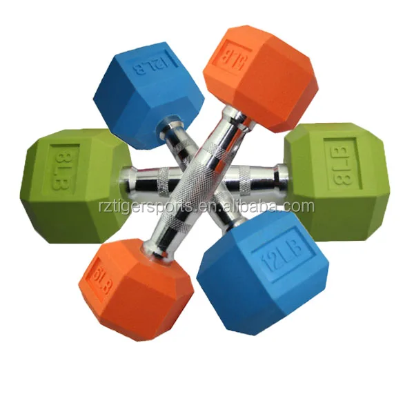 
Durable color rubber hex dumbbell for club home or gym 
