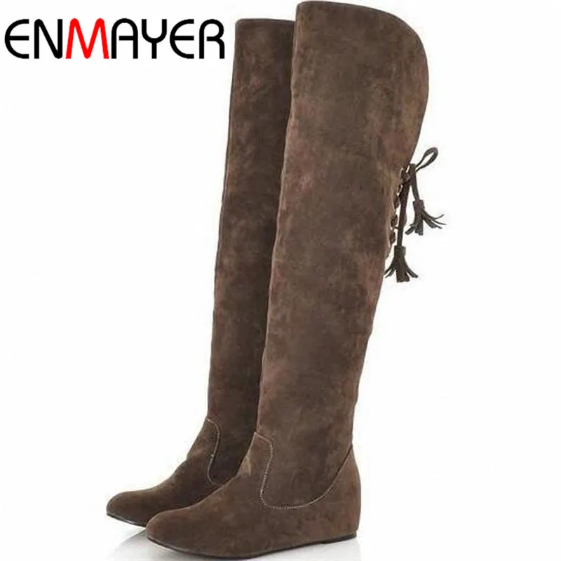 ENMAYER Fashion Snow Boots Fashion Winter Back Lace Up