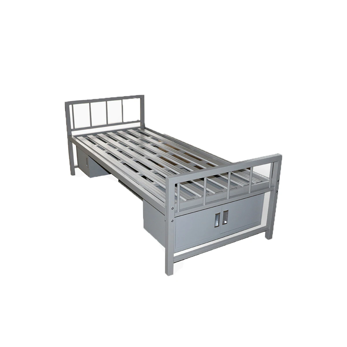 Commercial steel tube private twins single bed with desk for college