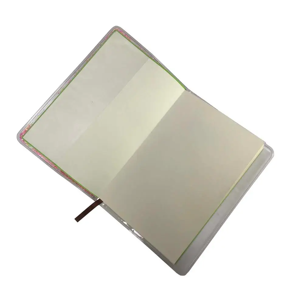 Мягкий прозрачный чехол-книжка из ПВХ и пластика с блестками для школьников