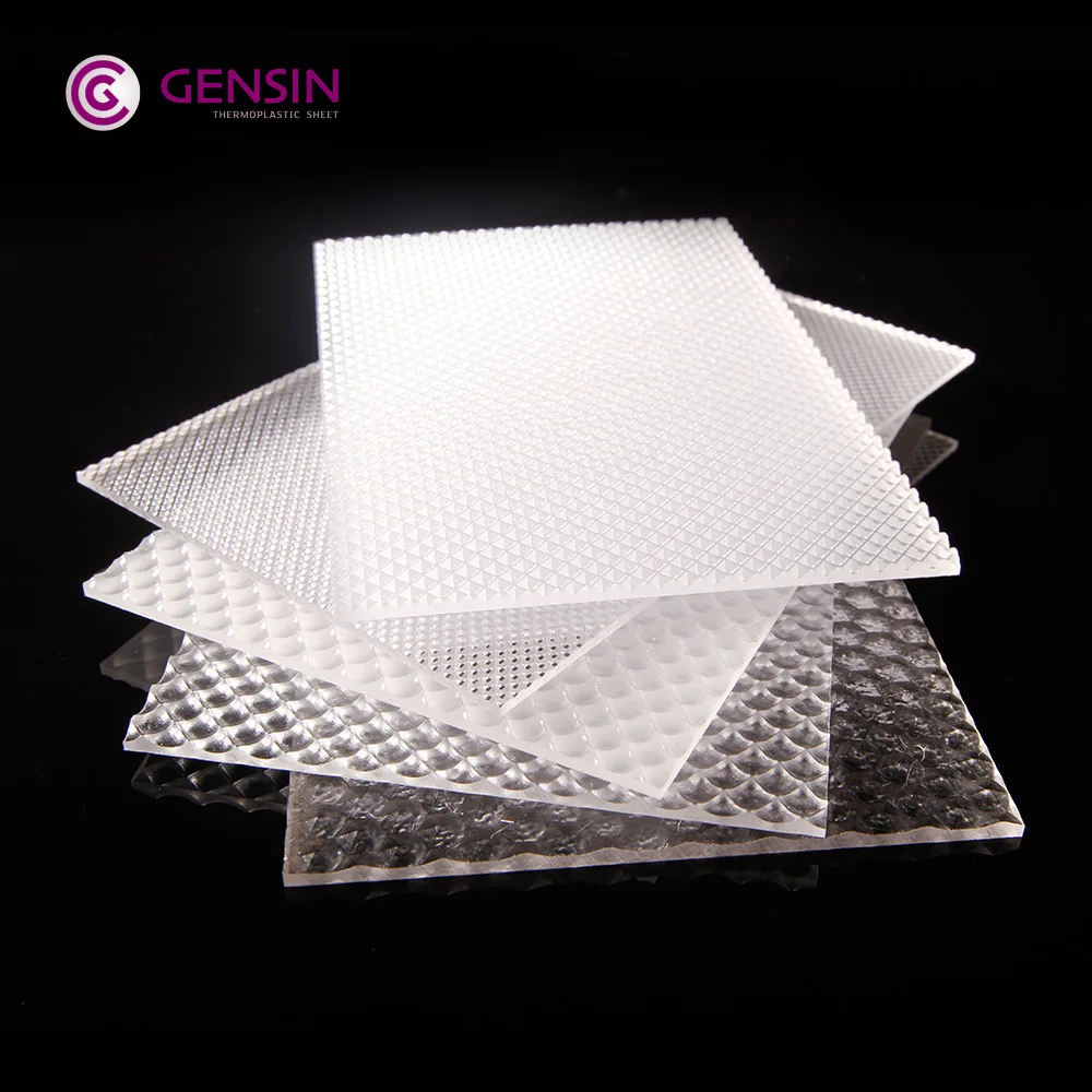 Clear Color Prismatic Pattern Polycarbonate Solid Sheets For Lamp Cover