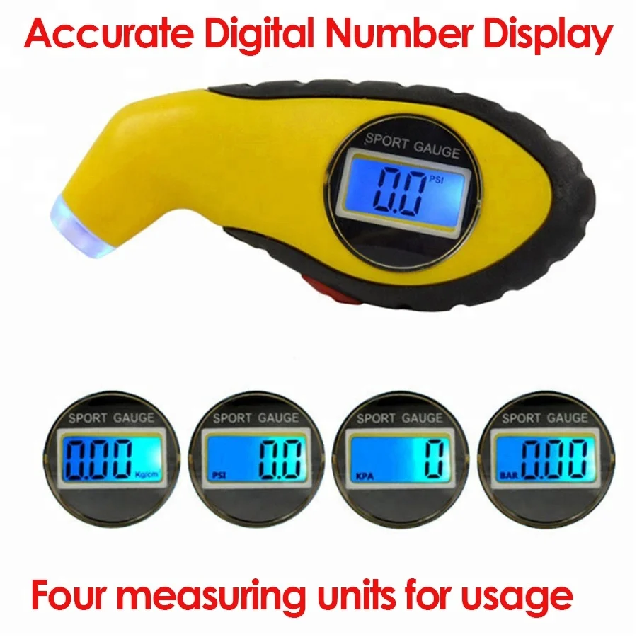 Luminant LCD Digital Screen Display Tire Gauge Car Tire Pressure Monitor Car Air Pressure Tester Portable Repair Tools
