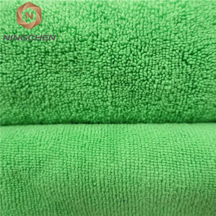 Blue Color Microfiber One Side Long Pile One Side Short Pile Towel Fabric
