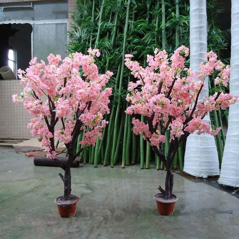 Artificial silk cherry blossom table tree flowers wedding centerpiece trees for sell decoration wholesale