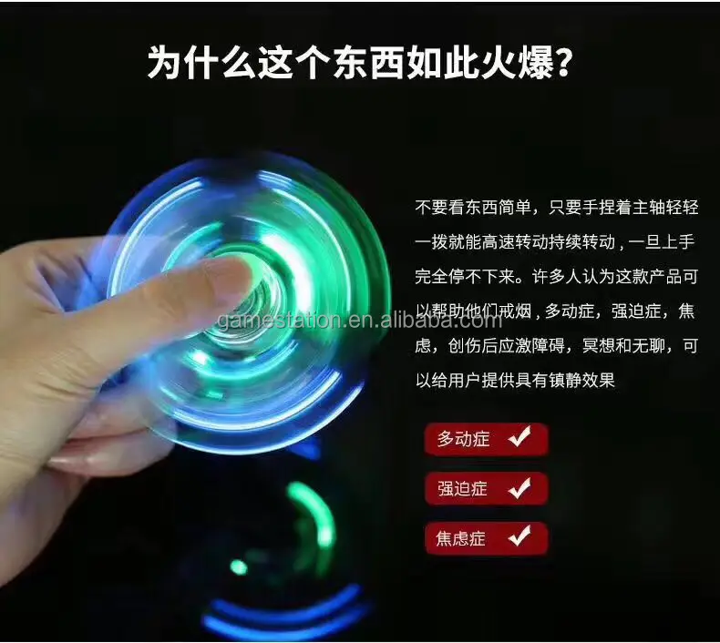 Alibaba low price led hand spinner with high speed dark light LED fidget spinner
